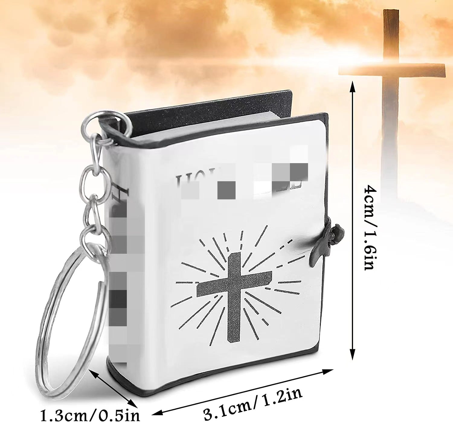 Wholesale Paper Mini Book English Cross Keychains